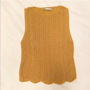 ZARA Sleeveless Knit Textured Top Small